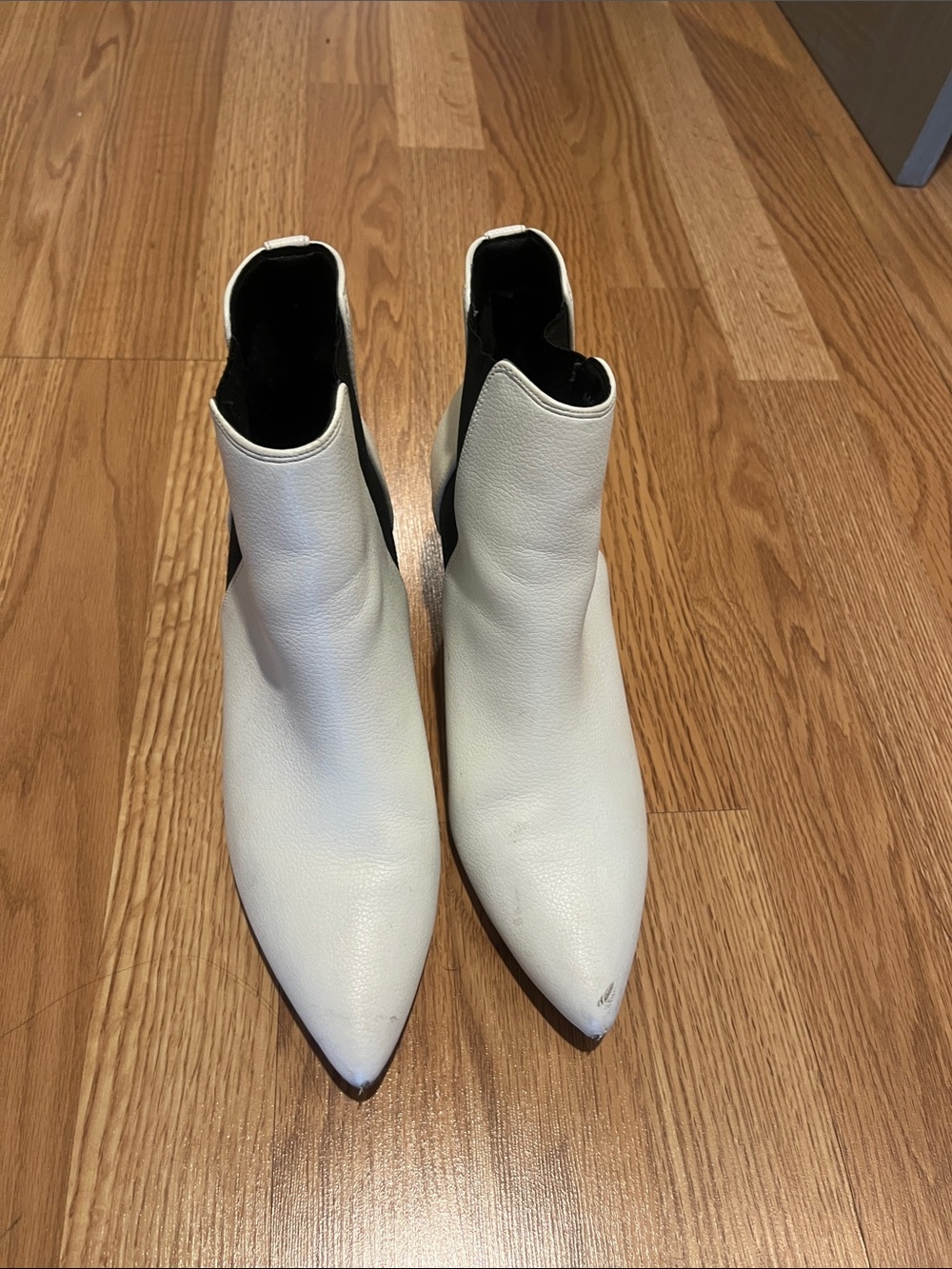ASOS White Pointed Chelsea Ankle Boots